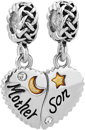 Charm cuore madre figlio - charm,